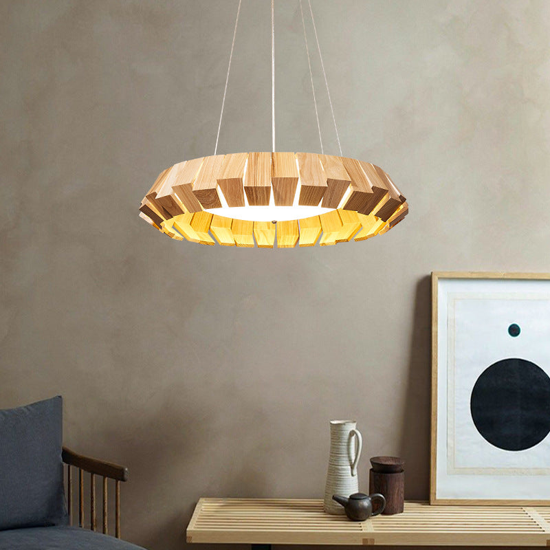 Contemporary Wooden Hanging Light Household Pendent Lighting Fixture for Living Room