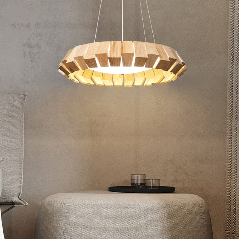 Contemporary Wooden Hanging Light Household Pendent Lighting Fixture for Living Room
