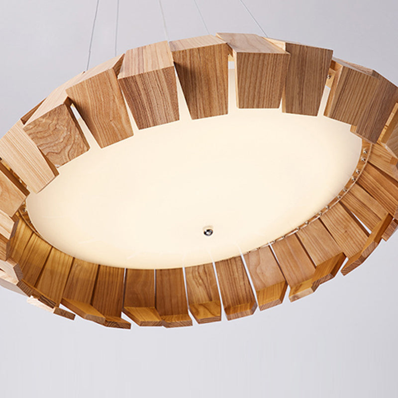 Contemporary Wooden Hanging Light Household Pendent Lighting Fixture for Living Room