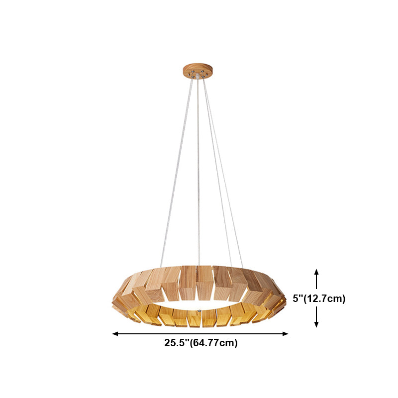 Contemporary Wooden Hanging Light Household Pendent Lighting Fixture for Living Room
