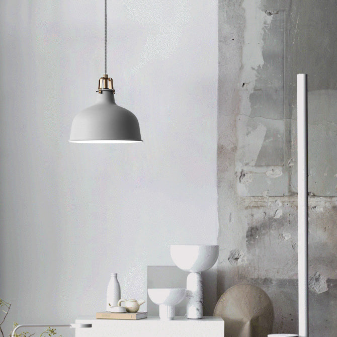 Round Shape Metal Hanging Light Nordic Macarons 1-Light Hanging Light Fixtures