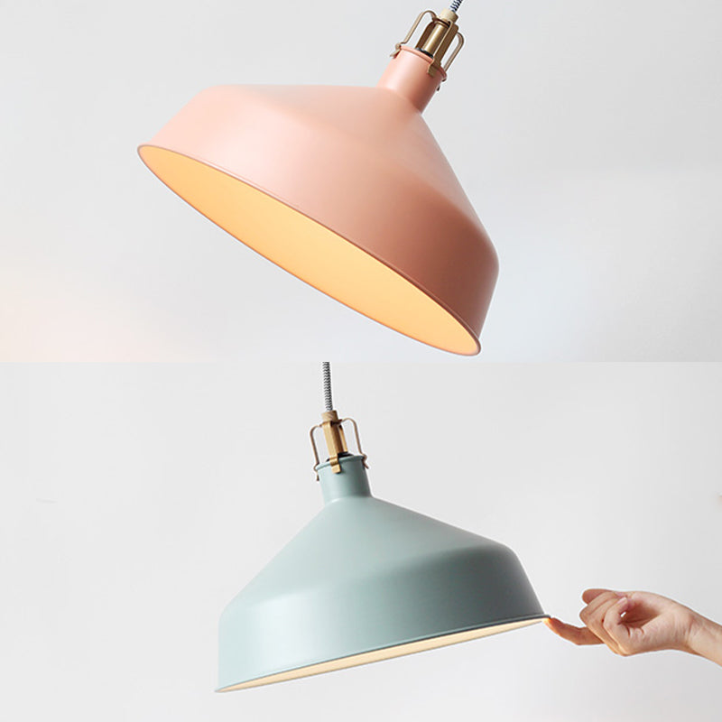 Round Shape Metal Hanging Light Nordic Macarons 1-Light Hanging Light Fixtures