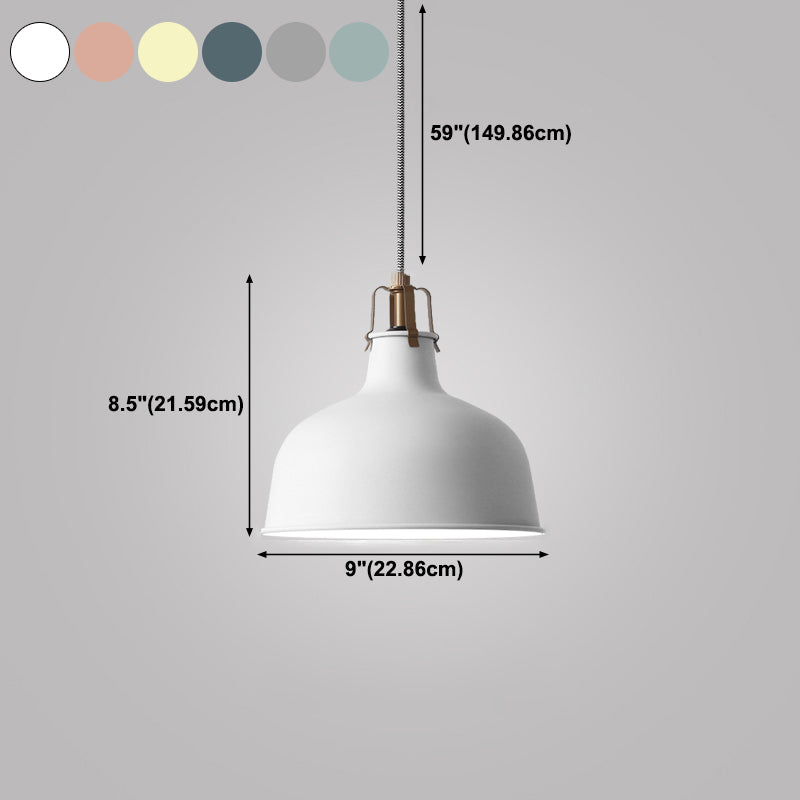 Round Shape Metal Hanging Light Nordic Macarons 1-Light Hanging Light Fixtures