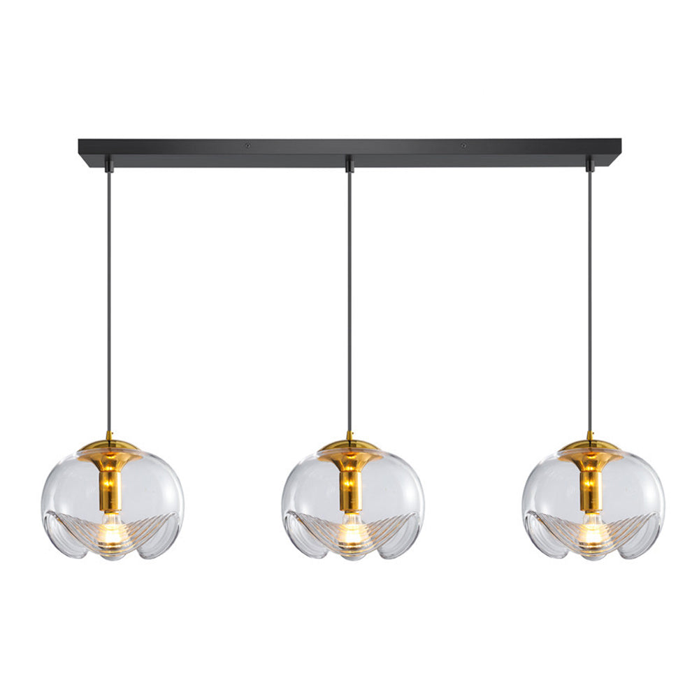 Spherical Shape Hanging Light Modern Style Glass Multi Light Hanging Lamp for Living Room