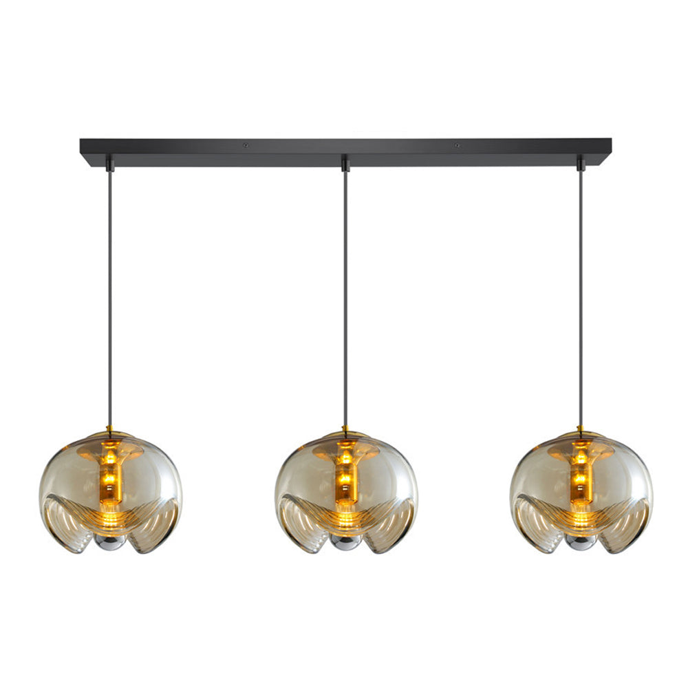 Spherical Shape Hanging Light Modern Style Glass Multi Light Hanging Lamp for Living Room