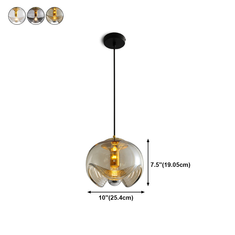 Spherical Shape Hanging Light Modern Style Glass Multi Light Hanging Lamp for Living Room