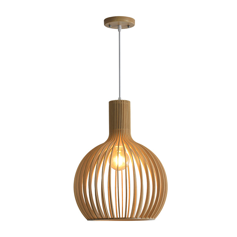 Geometric Shape Wood Hanging Light Modern Style 1 Light Hanging Light Fixtures in Brown