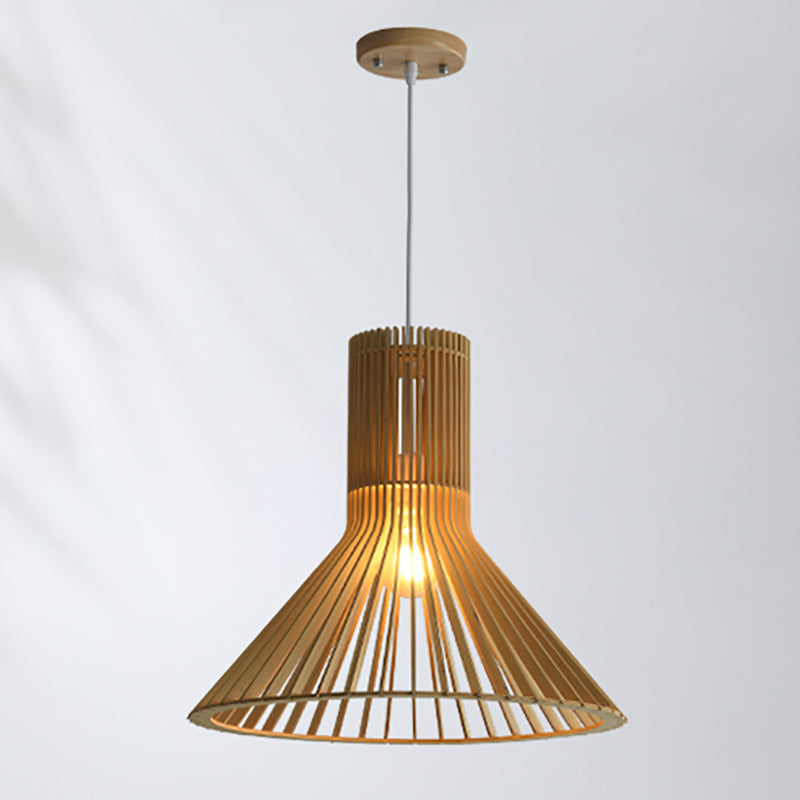 Geometric Shape Wood Hanging Light Modern Style 1 Light Hanging Light Fixtures in Brown