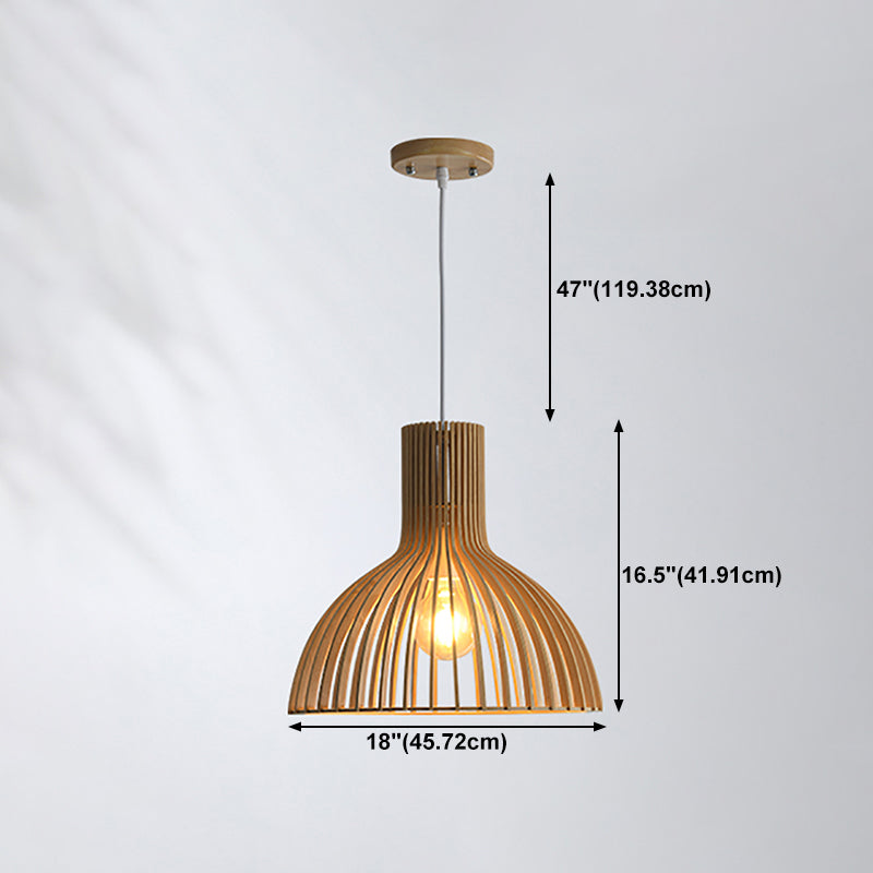 Geometric Shape Wood Hanging Light Modern Style 1 Light Hanging Light Fixtures in Brown