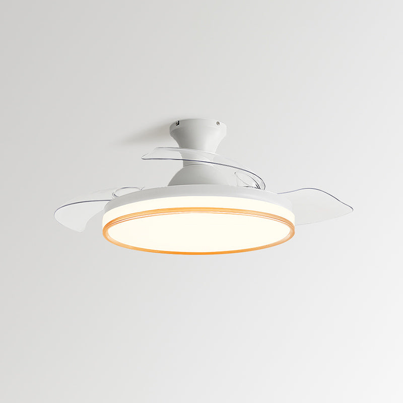 LAME MODERNE INVISIBLE FAN lampe à manger Circulaire LED Semi Flush Plafond Light