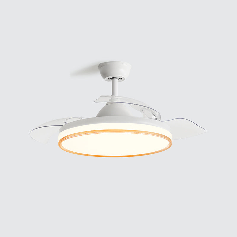 LAME MODERNE INVISIBLE FAN lampe à manger Circulaire LED Semi Flush Plafond Light