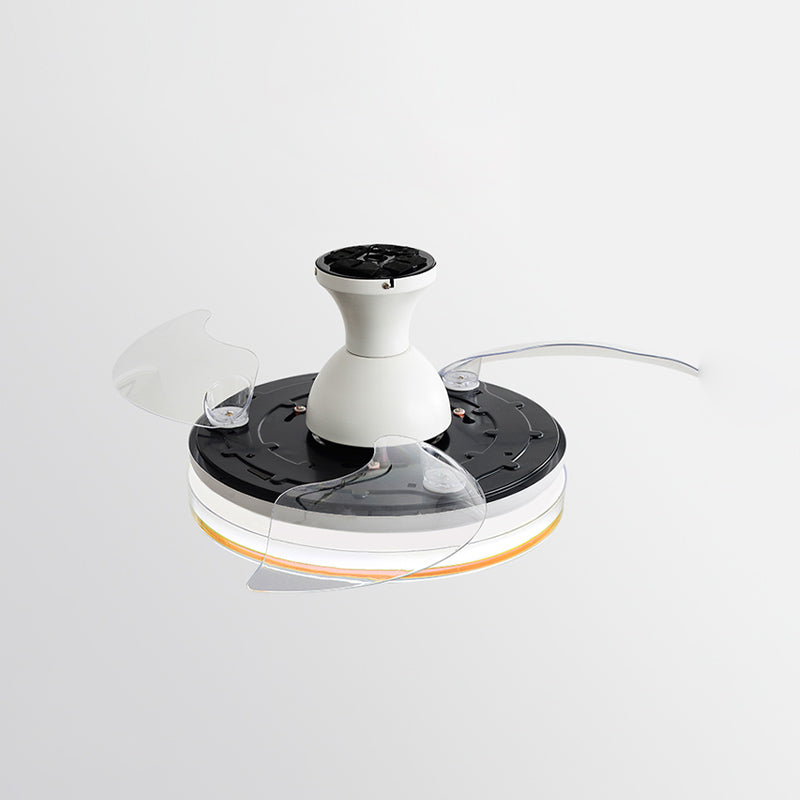 LAME MODERNE INVISIBLE FAN lampe à manger Circulaire LED Semi Flush Plafond Light