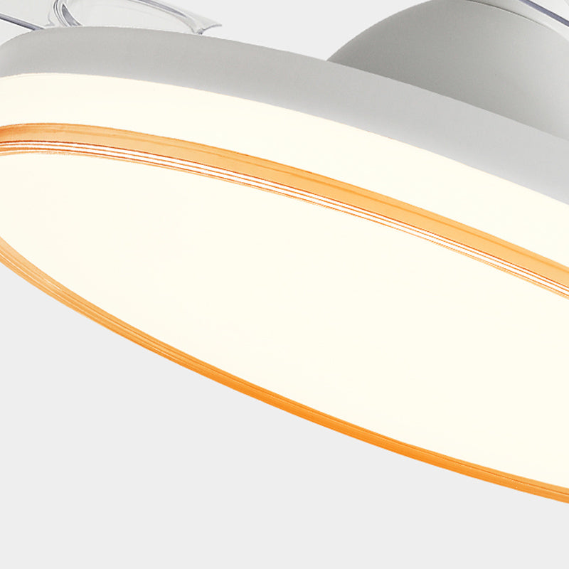 LAME MODERNE INVISIBLE FAN lampe à manger Circulaire LED Semi Flush Plafond Light