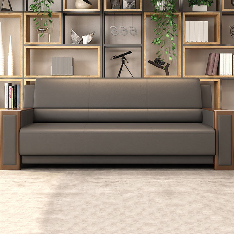 Contemporary Tight Back Single Cushion Seat Sofa 35.43"High Square Arm Sofa, Gray