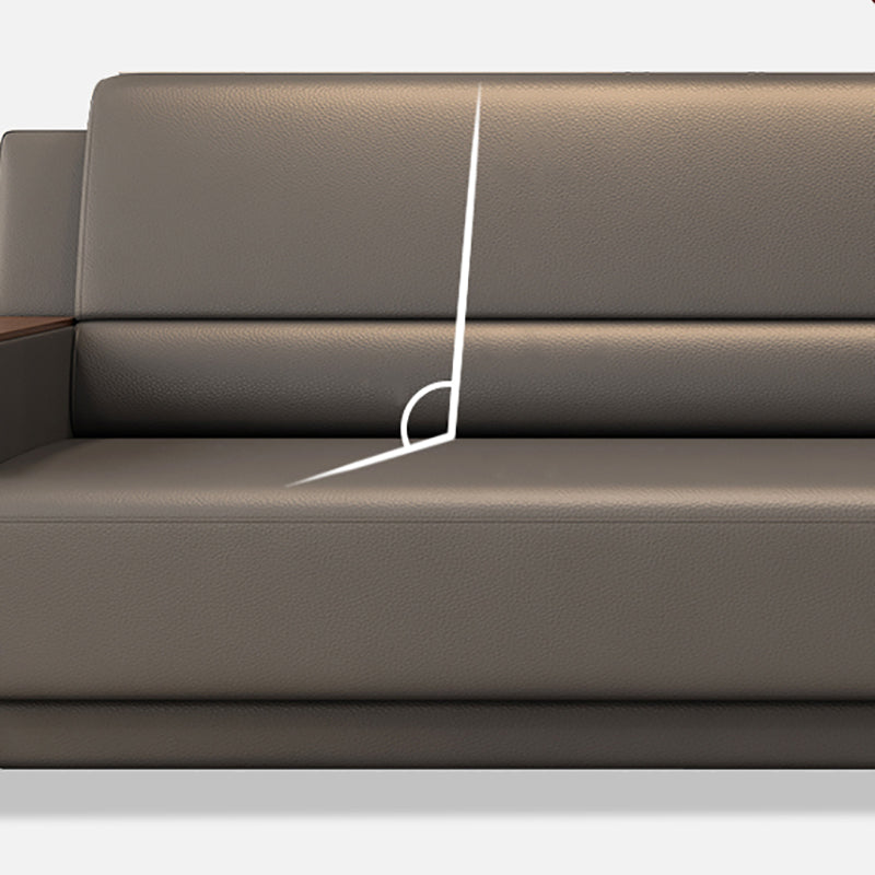 Contemporary Tight Back Single Cushion Seat Sofa 35.43"High Square Arm Sofa, Gray