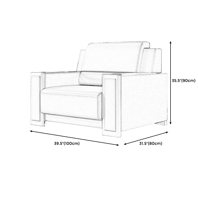 Contemporary Tight Back Single Cushion Seat Sofa 35.43"High Square Arm Sofa, Gray