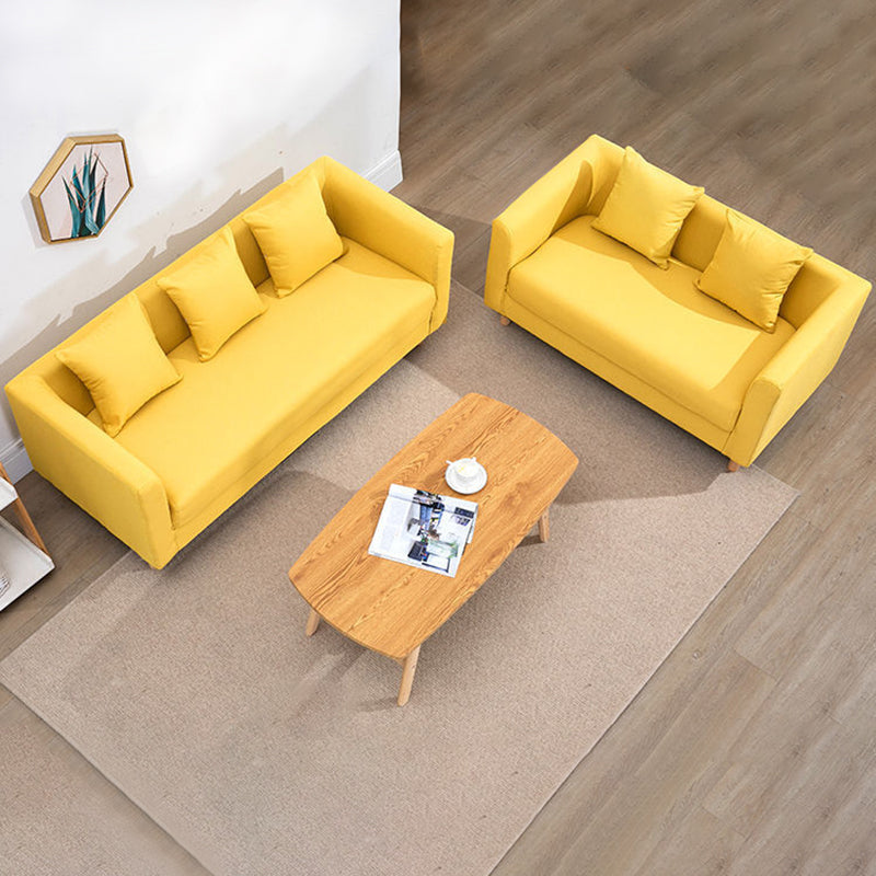 Sofa with 3 Pillows 3 Seater Hair Pin Legs Seating for Bonus Room
