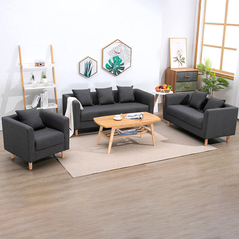Sofa with 3 Pillows 3 Seater Hair Pin Legs Seating for Bonus Room