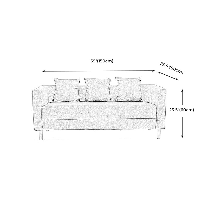 Sofa with 3 Pillows 3 Seater Hair Pin Legs Seating for Bonus Room