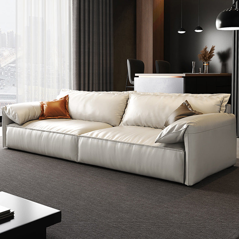 Sofa blanc de style moderne avec tricot à coussin rembourré un rembourrage de siège