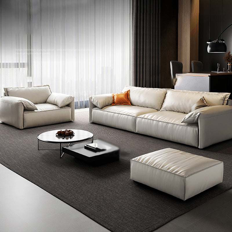 Sofa blanc de style moderne avec tricot à coussin rembourré un rembourrage de siège