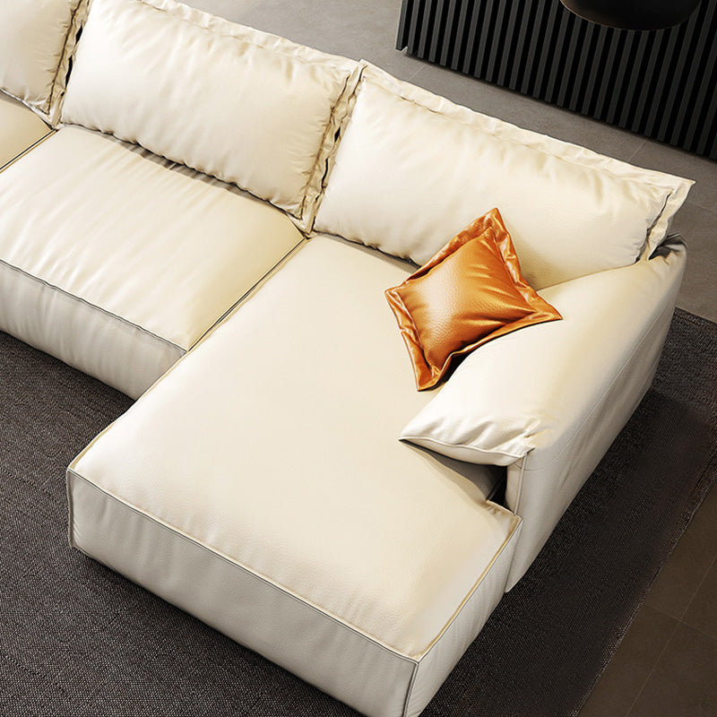 Sofa blanc de style moderne avec tricot à coussin rembourré un rembourrage de siège
