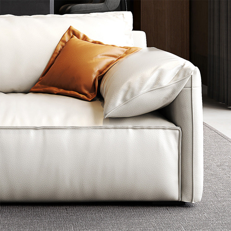 Sofa blanc de style moderne avec tricot à coussin rembourré un rembourrage de siège