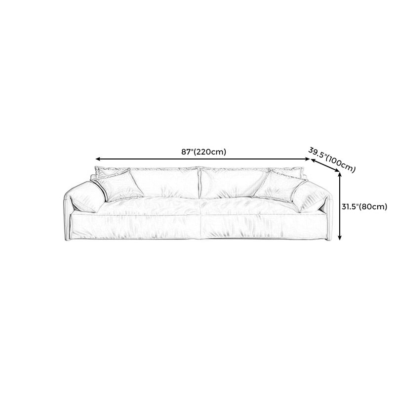 Sofa blanc de style moderne avec tricot à coussin rembourré un rembourrage de siège