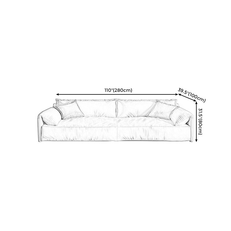 Sofa blanc de style moderne avec tricot à coussin rembourré un rembourrage de siège