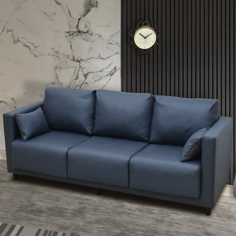 Loose Back Linen Square Arm Modern Sofa with Slipcover for Living Room