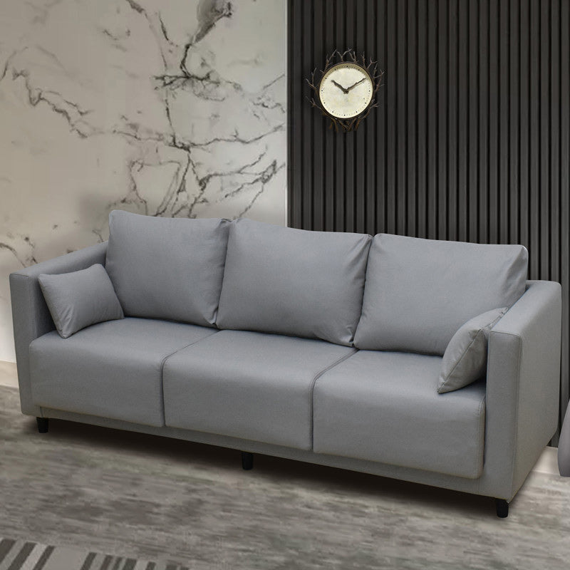 Loose Back Linen Square Arm Modern Sofa with Slipcover for Living Room