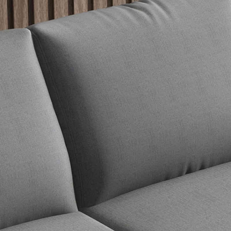 Loose Back Linen Square Arm Modern Sofa with Slipcover for Living Room