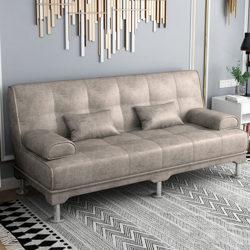 Tessuto gambe metalliche moderne divano convertibile cuscino con il cuscino.