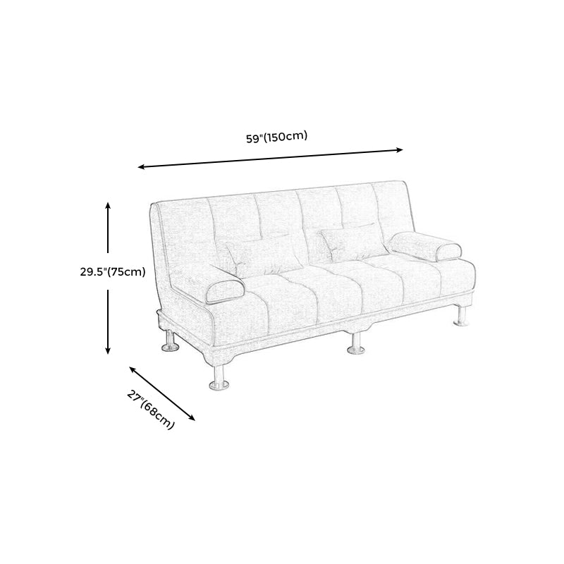 Fabric Modern Metal Legs Sofa Convertible Pillow Top Arm Sofa