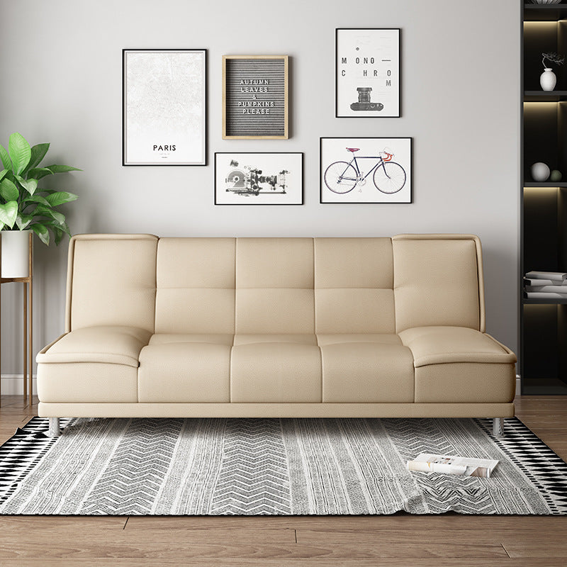 Modern Armless Convertible Chair Single Sleeper Sofa with Biscuit Back