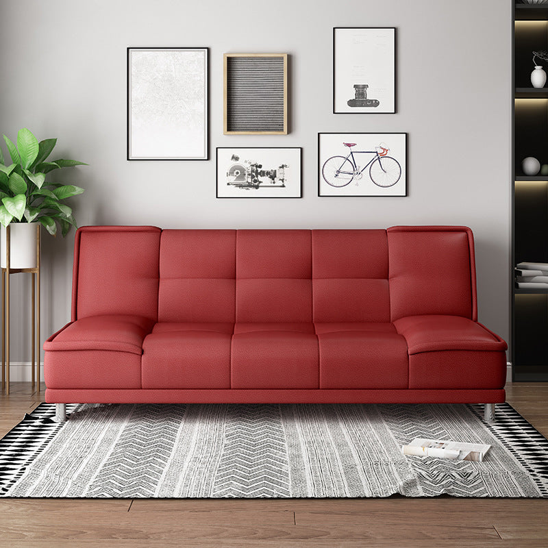 Modern Armless Convertible Chair Single Sleeper Sofa with Biscuit Back