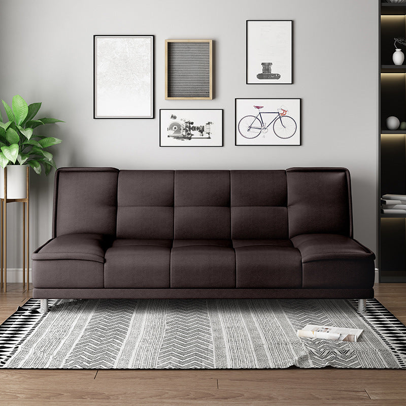 Modern Armless Convertible Chair Single Sleeper Sofa with Biscuit Back