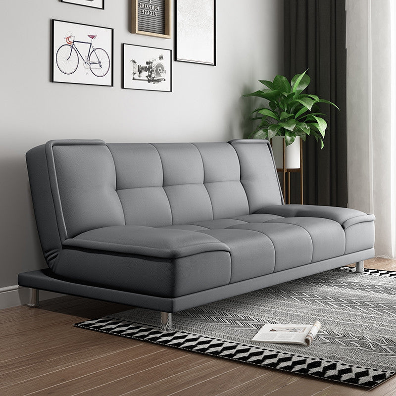 Modern Armless Convertible Chair Single Sleeper Sofa with Biscuit Back