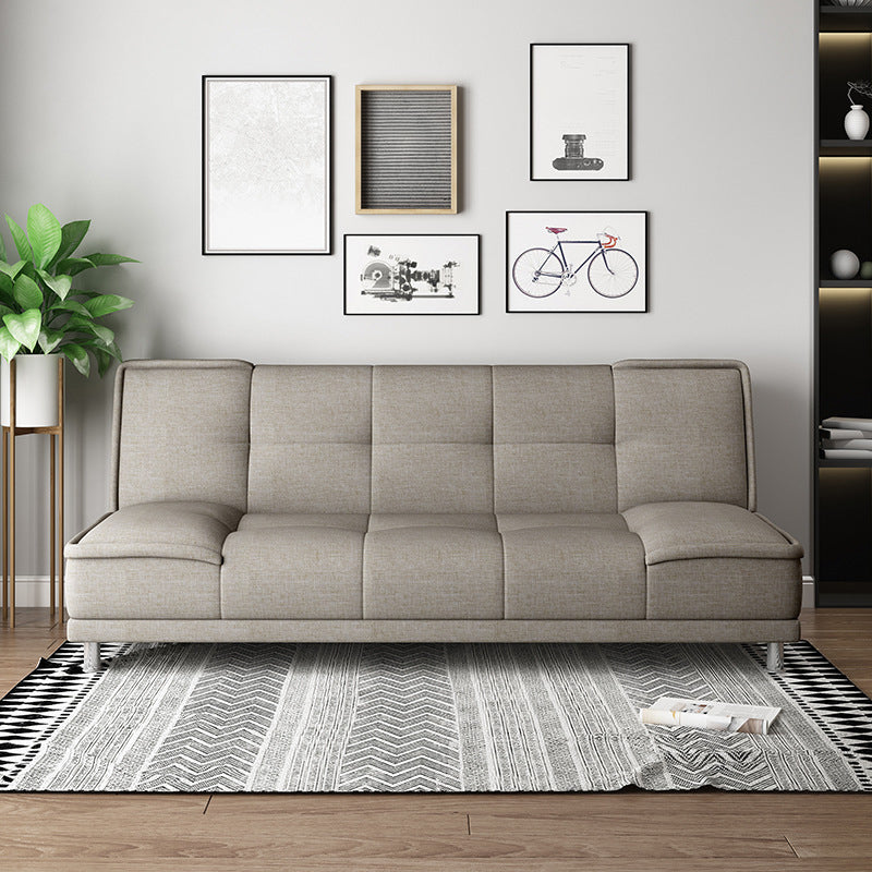 Modern Armless Convertible Chair Single Sleeper Sofa with Biscuit Back