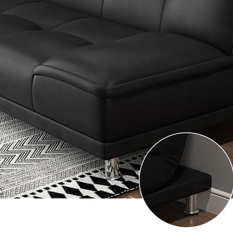 Modern Armless Convertible Chair Single Sleeper Sofa with Biscuit Back