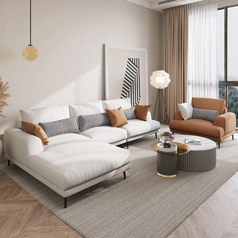 Fabric 3 Seater Living Room Contemporary Standard Sofa Chaise