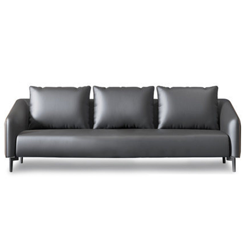 Zeitgenössischer Standardtuxedo Arm Loveat Leder Loveseat mit Kissen