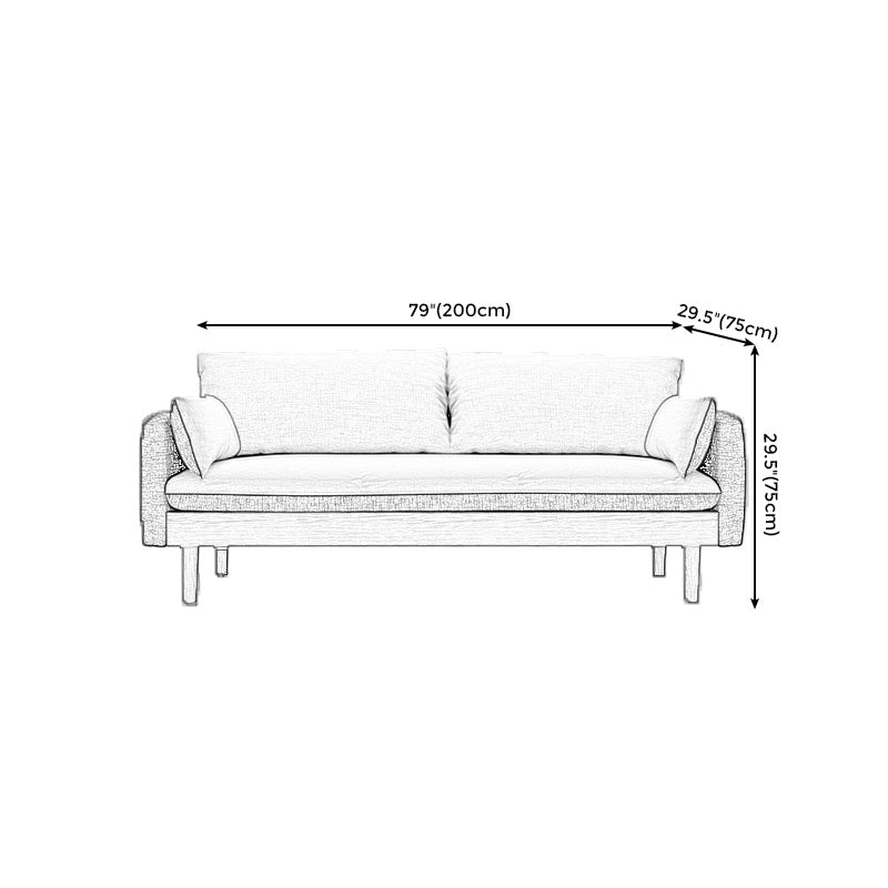 Back sciolto 29,52 "d x 29,92" divano di divano in legno in legno scoperto