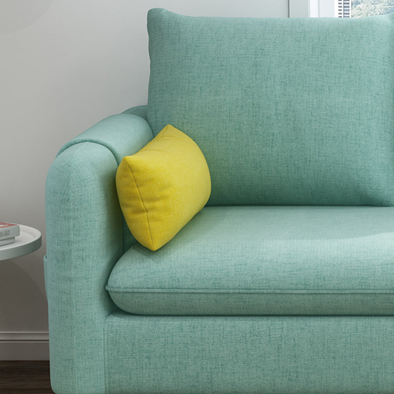 Modern Tuxedo Arm Sofa with Bolster Pillows Standard Sofa with Storage for Living Room