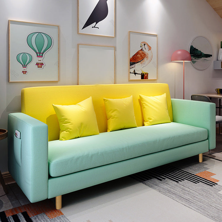 Scandinavian Tight Back Sofa with Storage and Square Arm 65H