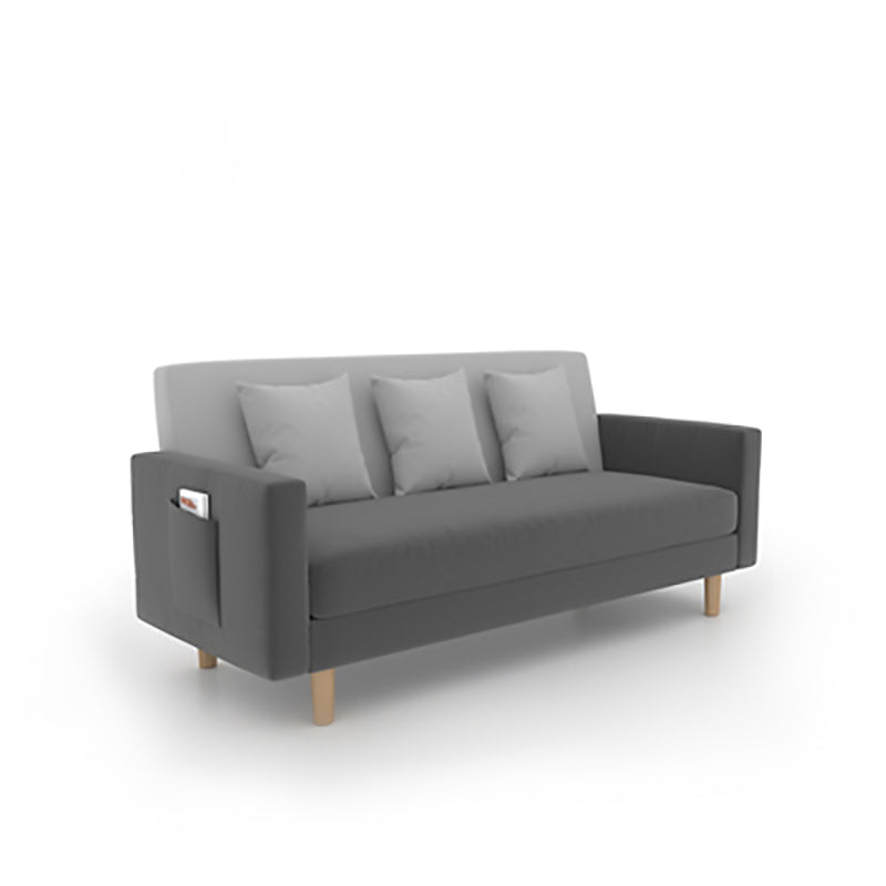 Scandinavian Tight Back Sofa with Storage and Square Arm 65H