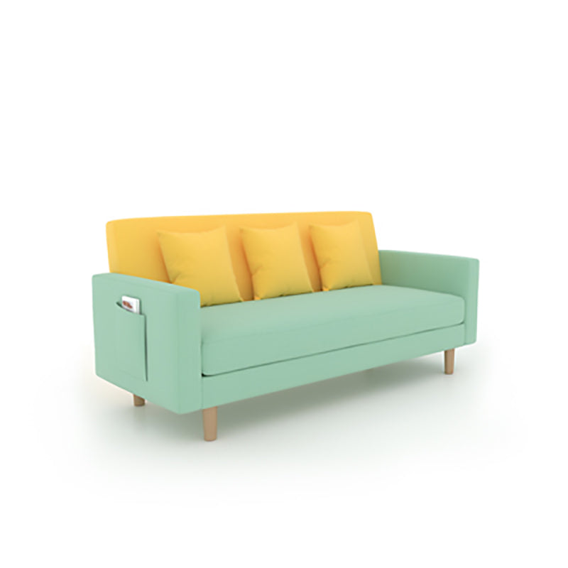 Scandinavian Tight Back Sofa with Storage and Square Arm 65H