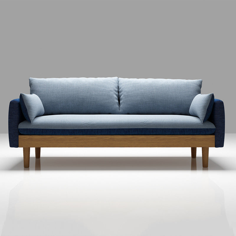 Linen Loose Back Sofa 29.92" High 3-Seat Square Arm Loveseat