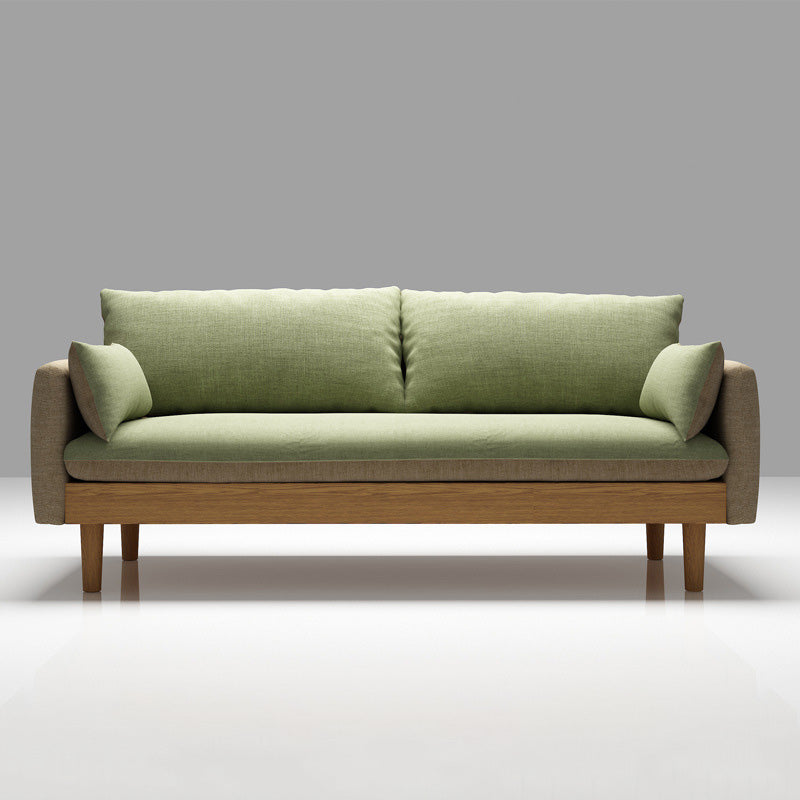 Linen Loose Back Sofa 29.92" High 3-Seat Square Arm Loveseat