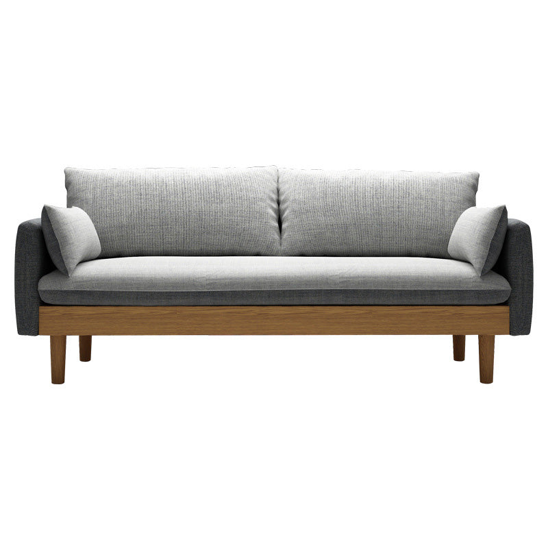 Linen Loose Back Sofa 29.92" High 3-Seat Square Arm Loveseat